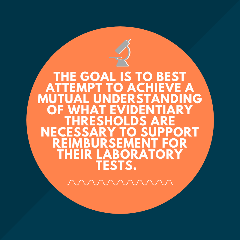 The goal is to best attempt to achieve a mutual understanding of what evidentiary thresholds are necessary to support reimbursement for their laboratory tests - Dr. Mitchell Burken